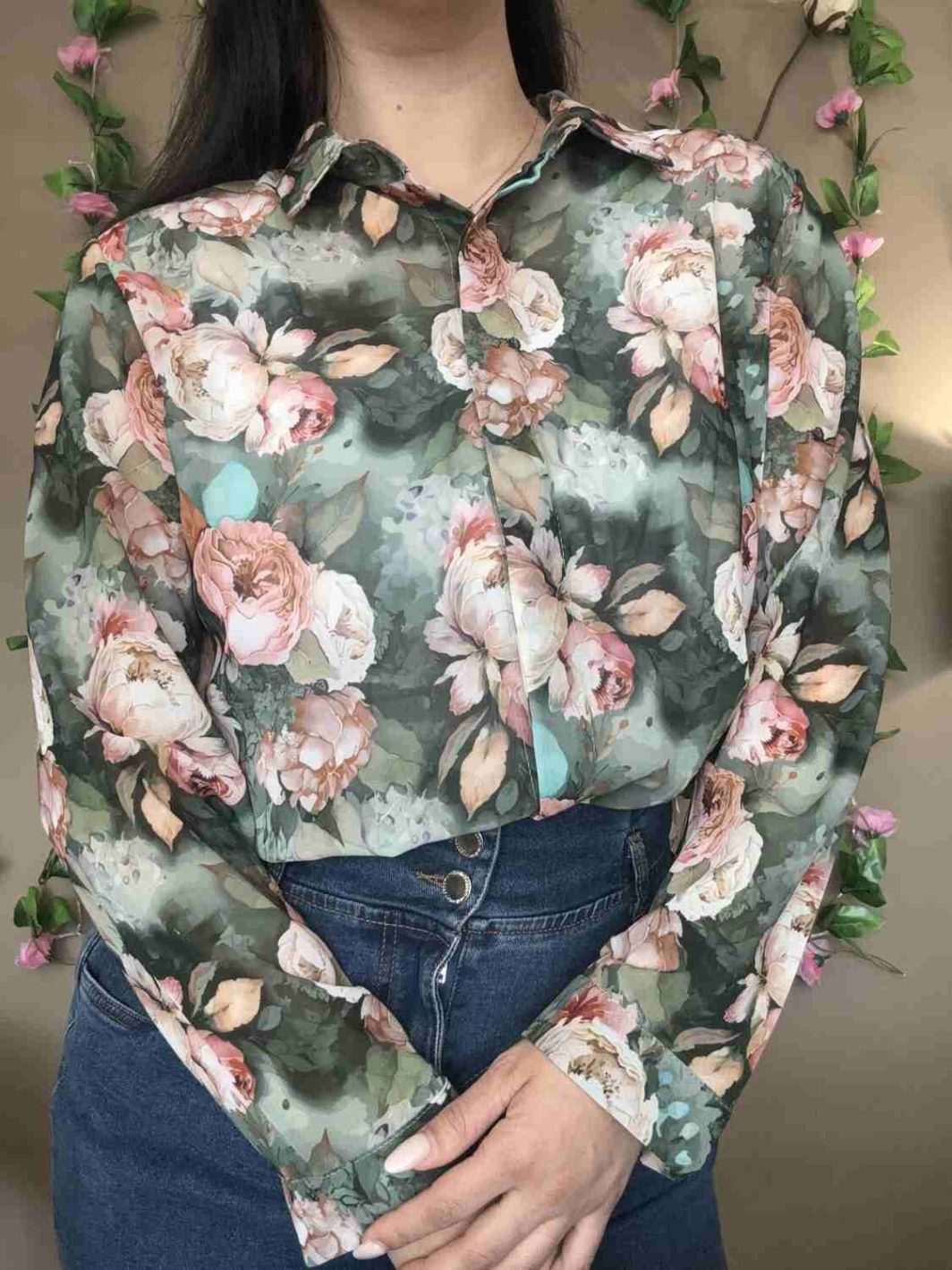 Πουκάμισο Floral Green - Image 2