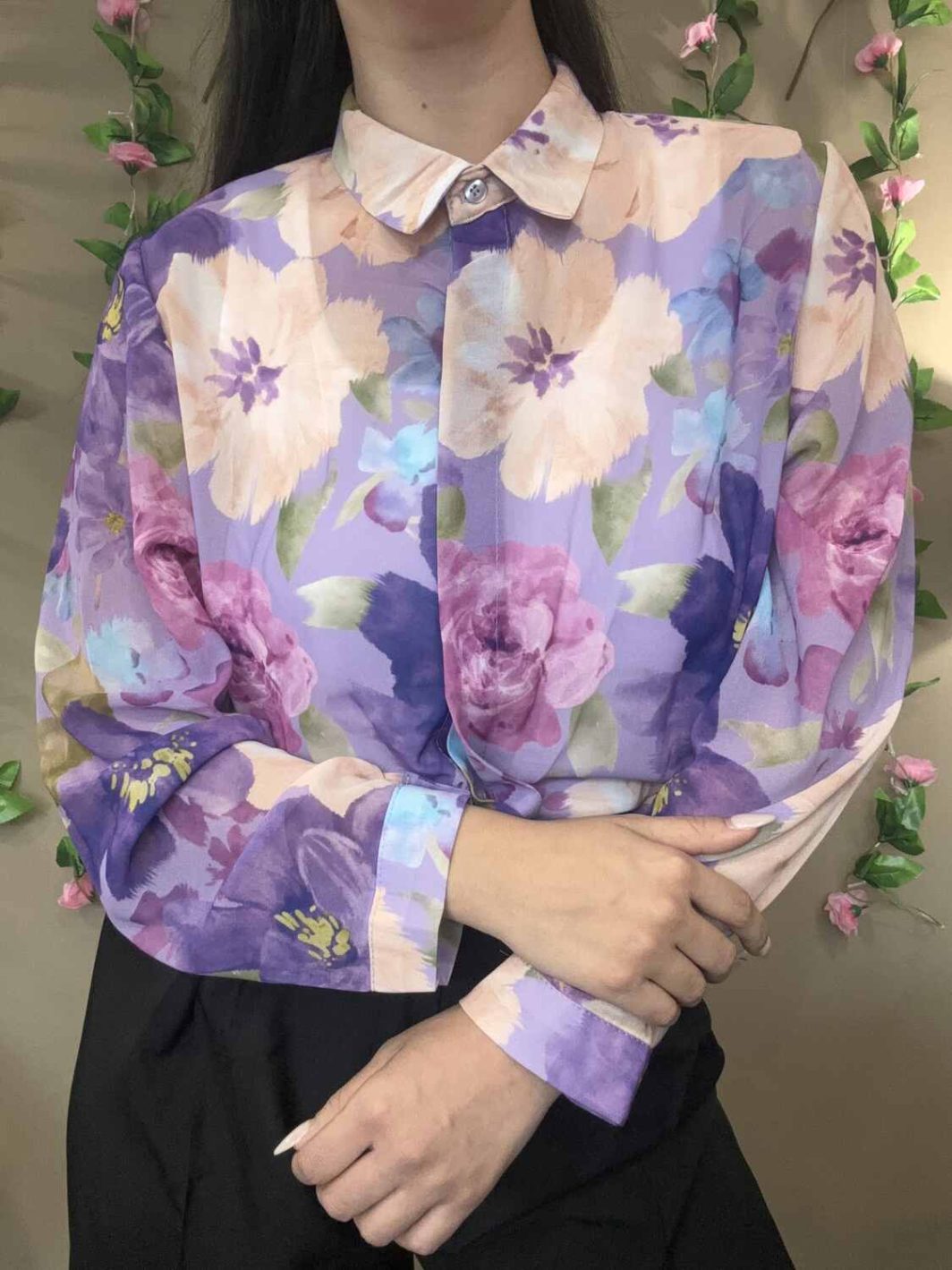 Πουκάμισο Flower Purple - Image 2