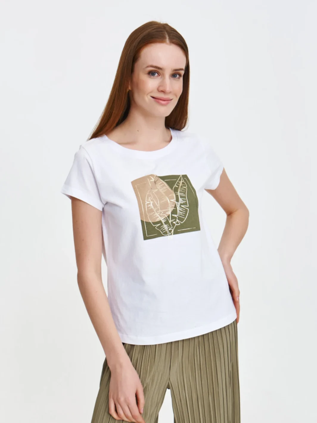 tshirt με σταμπα φύλλα