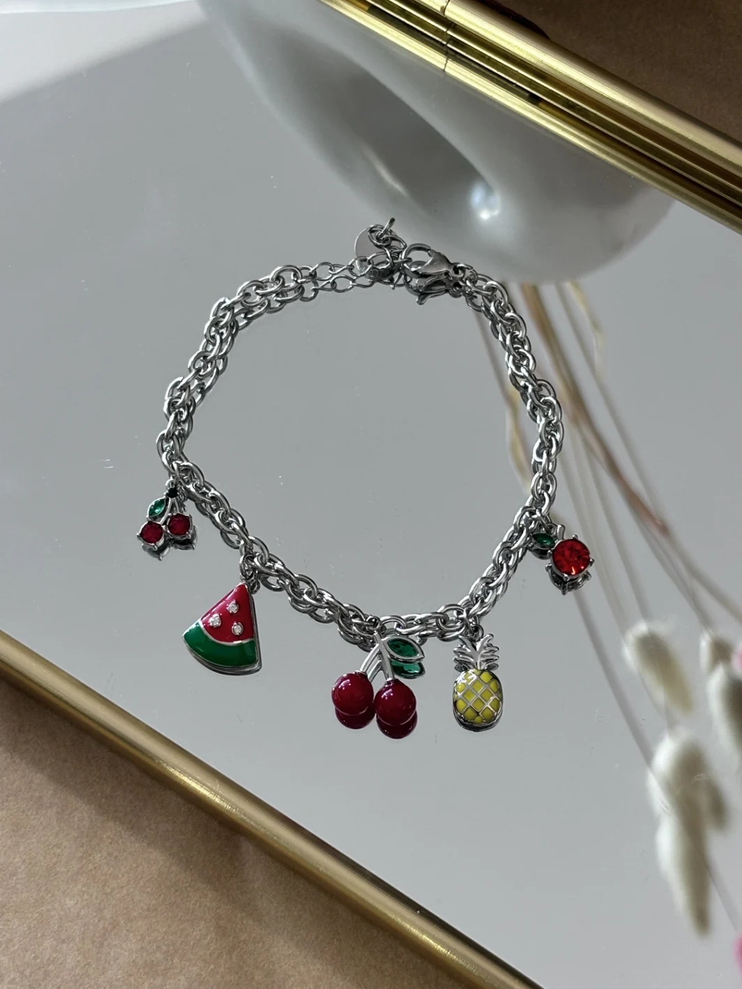 Βραχιόλι Χοντρή Αλυσίδα Fruits Silver