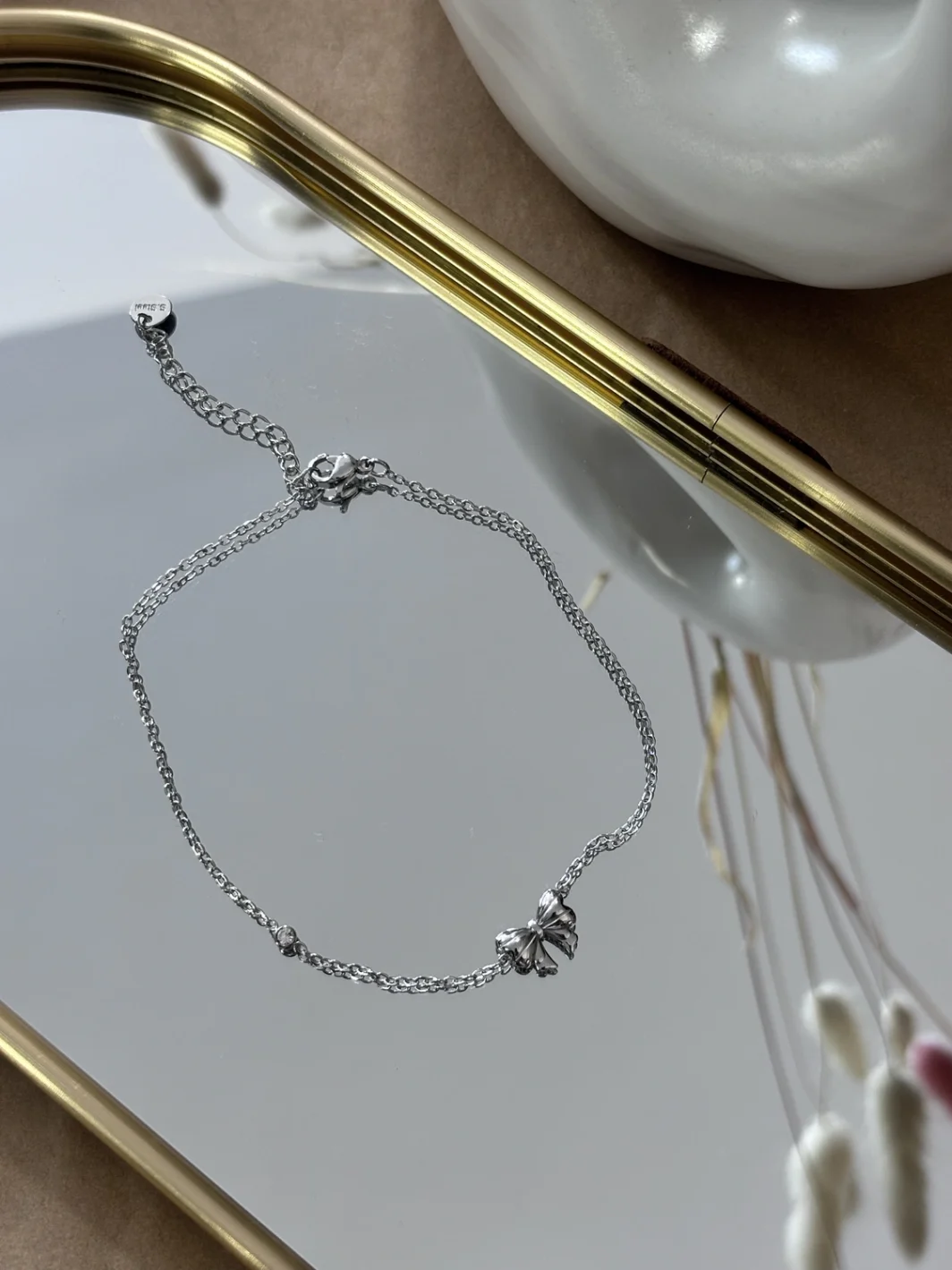 Βραχιόλι Ποδιού Φιογκάκι Silver