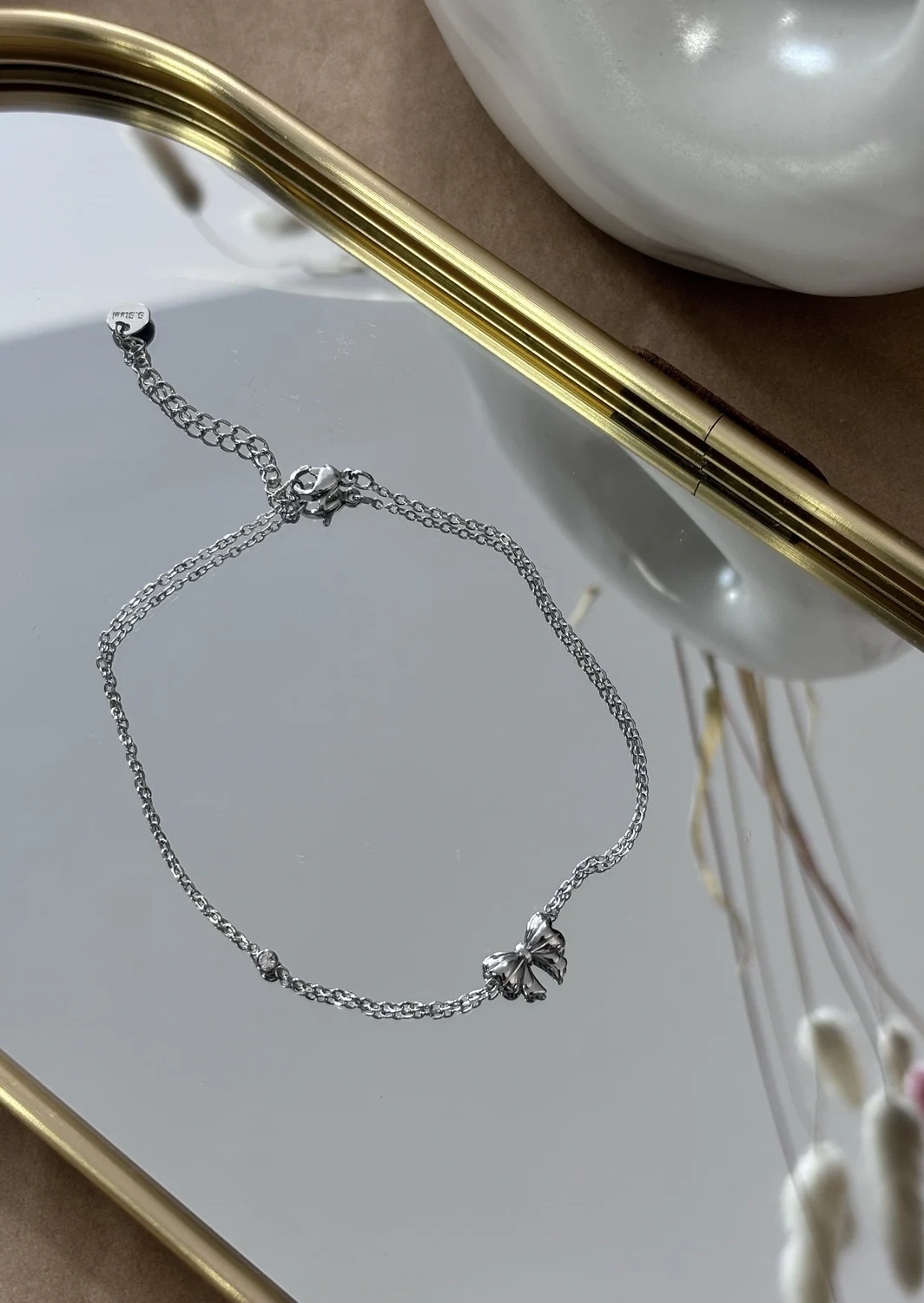 Βραχιόλι Ποδιού Φιογκάκι Silver