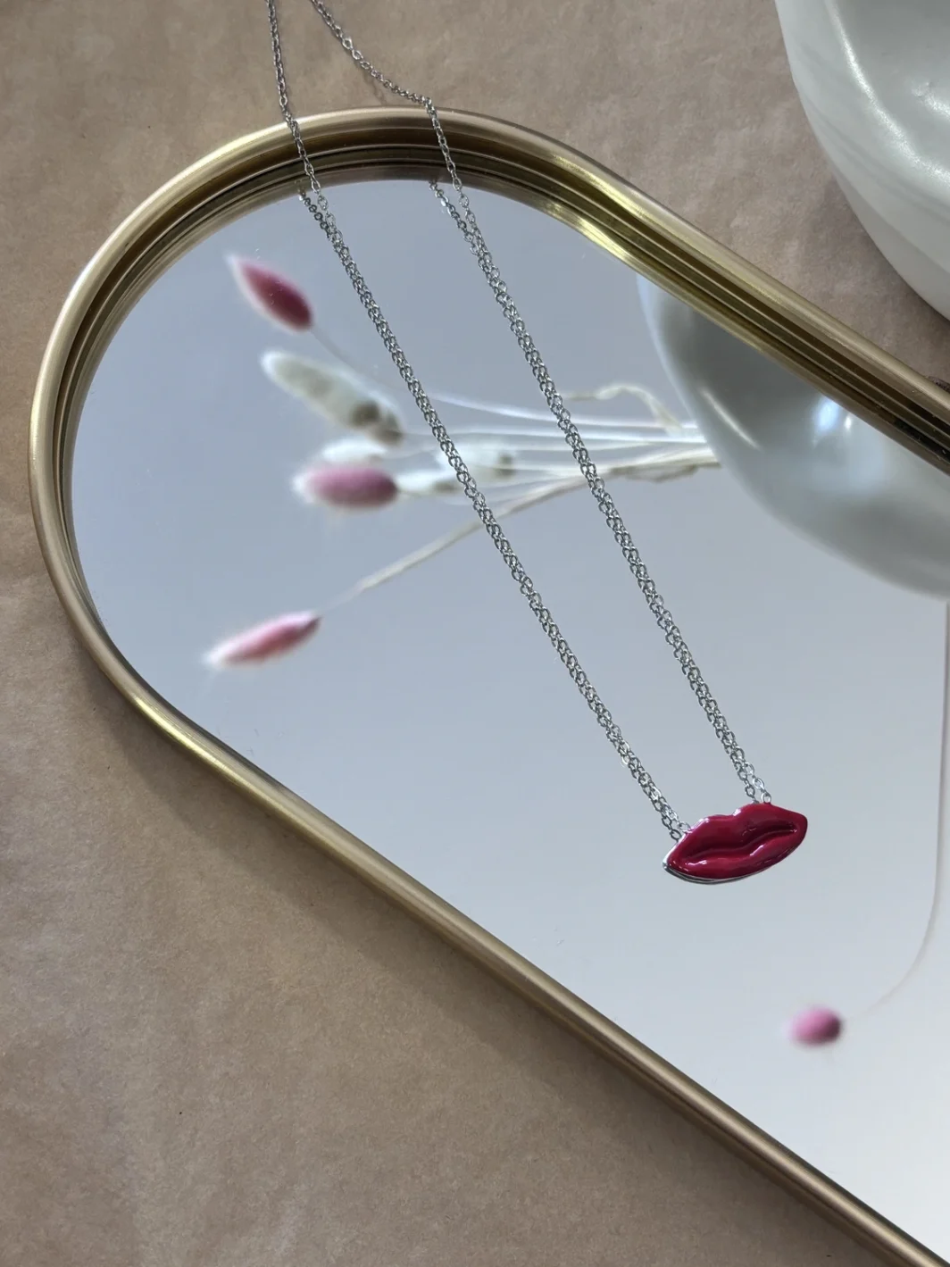 Κολιέ Lips Silver