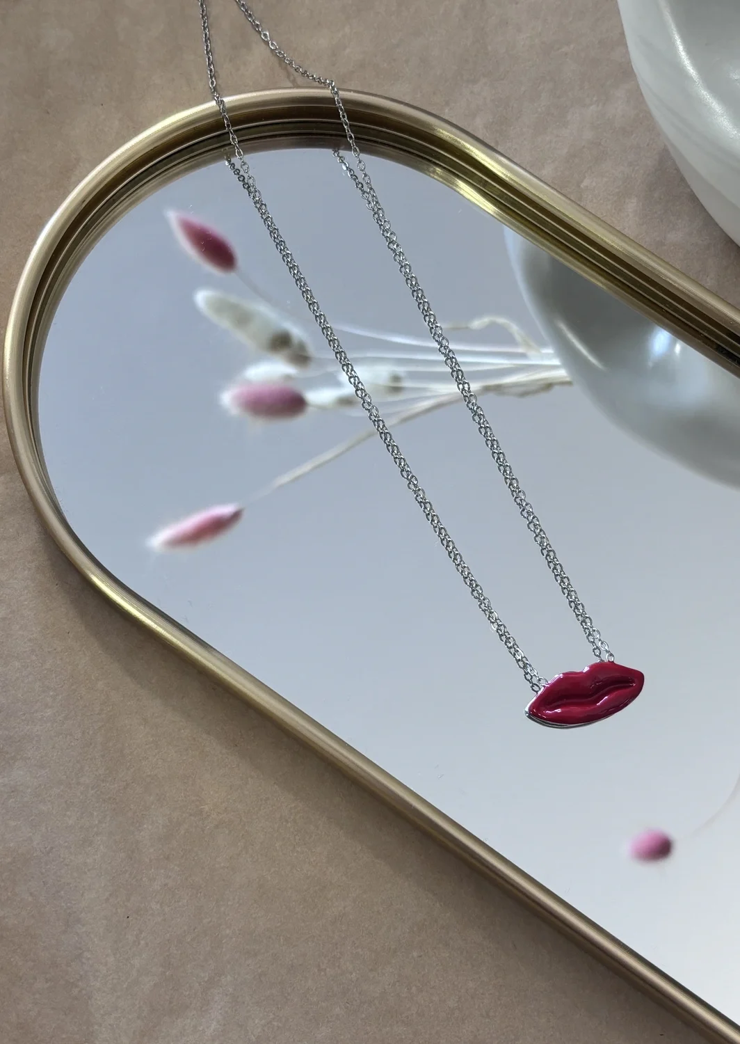 Κολιέ Lips Silver