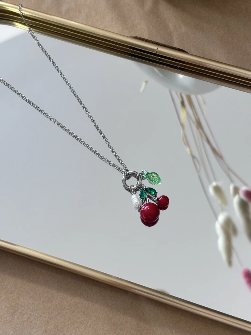 Κολιέ Cherries Silver