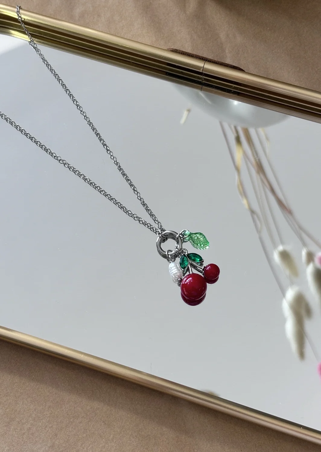Κολιέ Cherries Silver