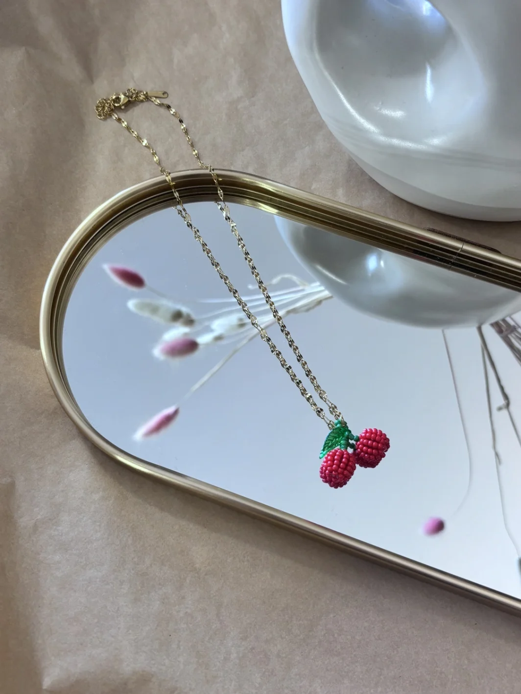 Κολιέ Cherries Χάντρες Gold