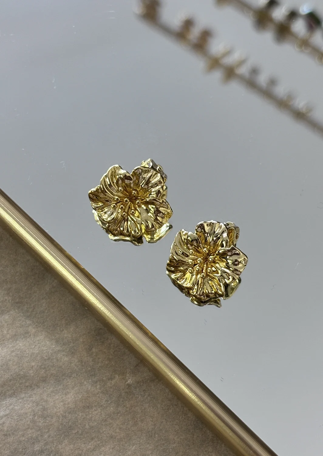 Σκουλαρίκια Flowers Gold