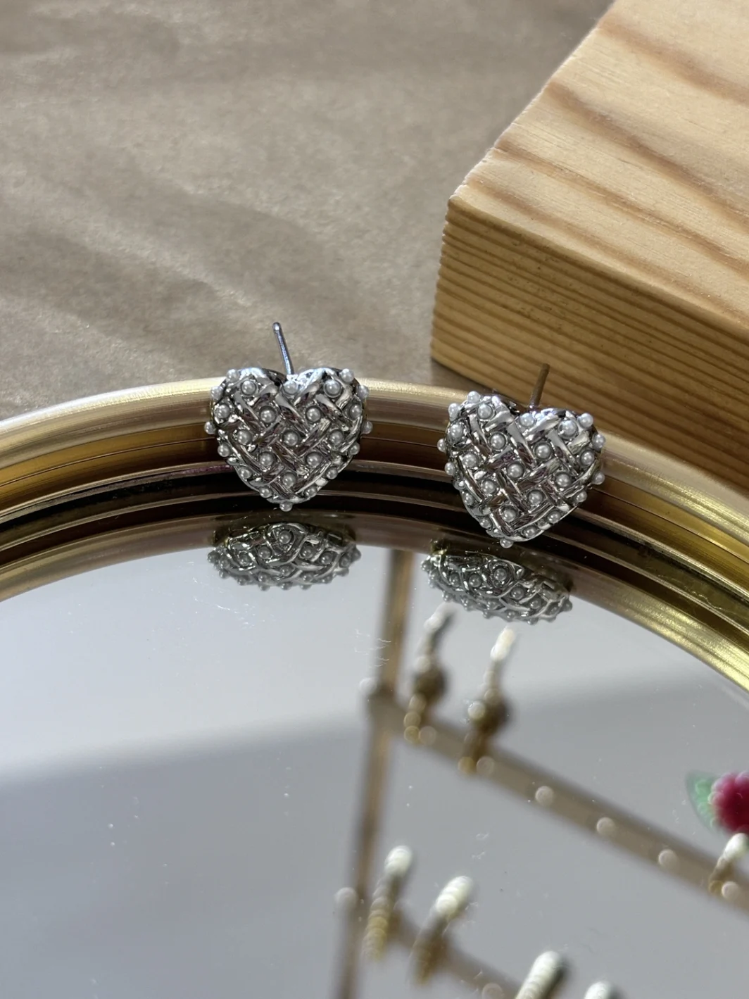 Σκουλαρίκια Pearl Heart Silver