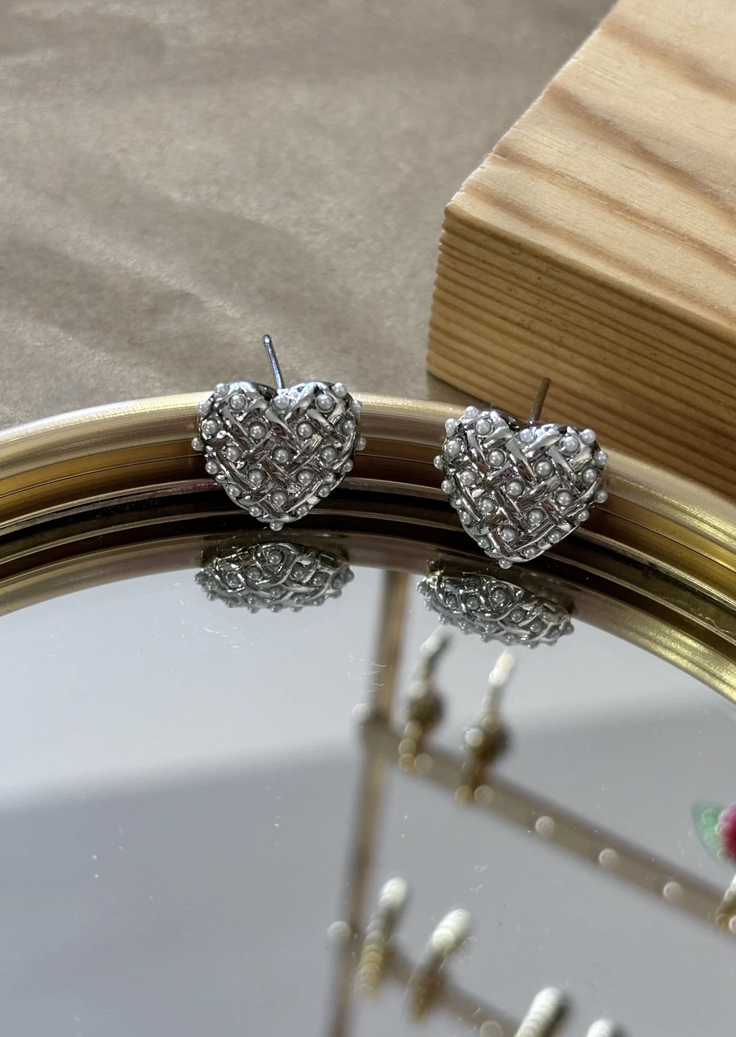 Σκουλαρίκια Pearl Heart Silver