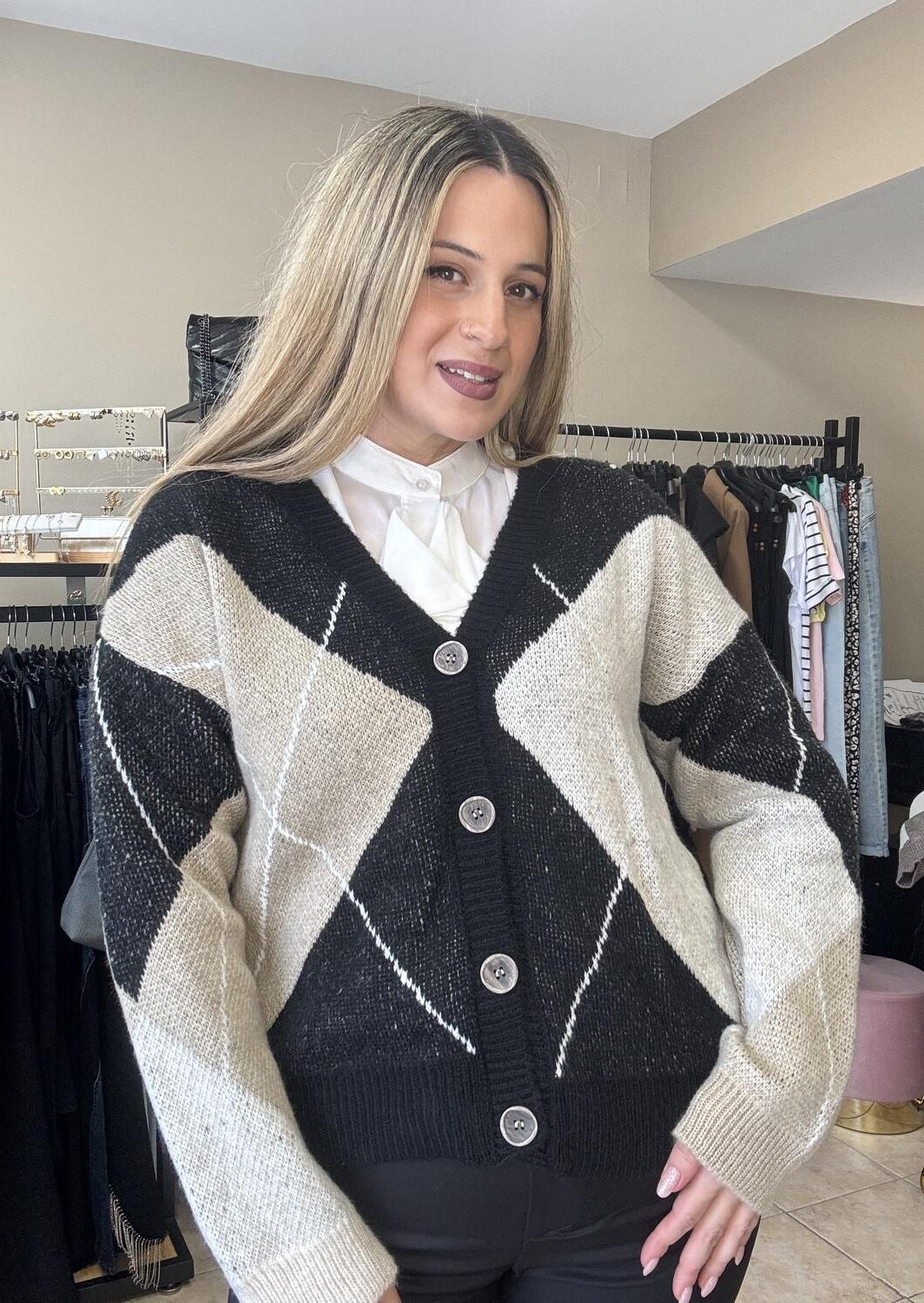 Ζακέτα Με Ρόμβους