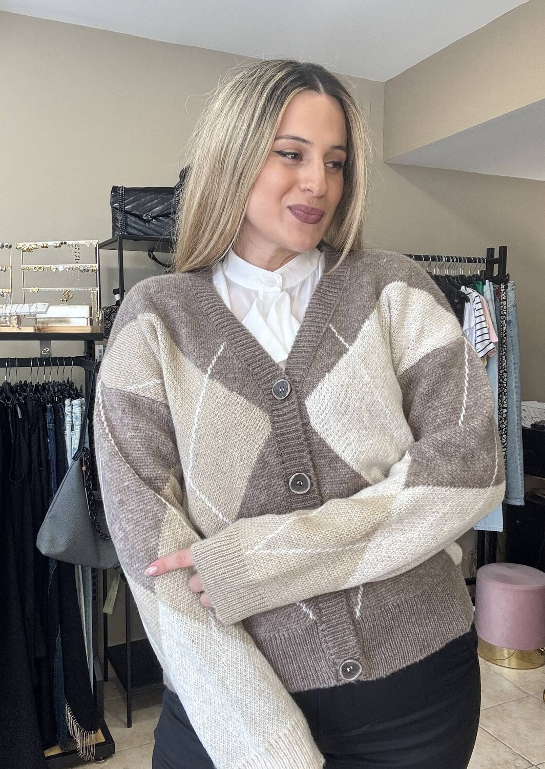 Ζακέτα Με Ρόμβους