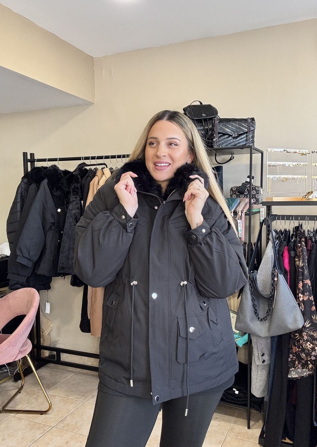 Μπουφάν με αποσπώμενη γούνα