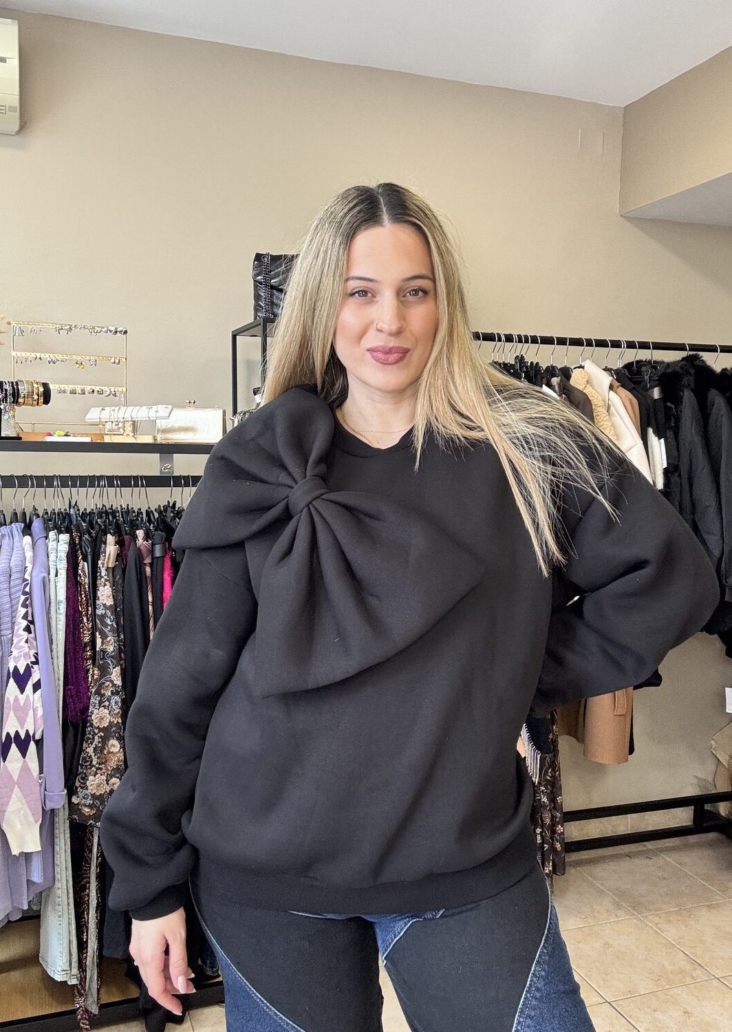 Φούτερ Μαύρο Φιόγκος