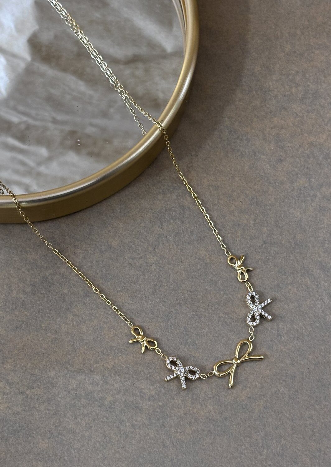 Κολιέ Φιογκάκια Gold