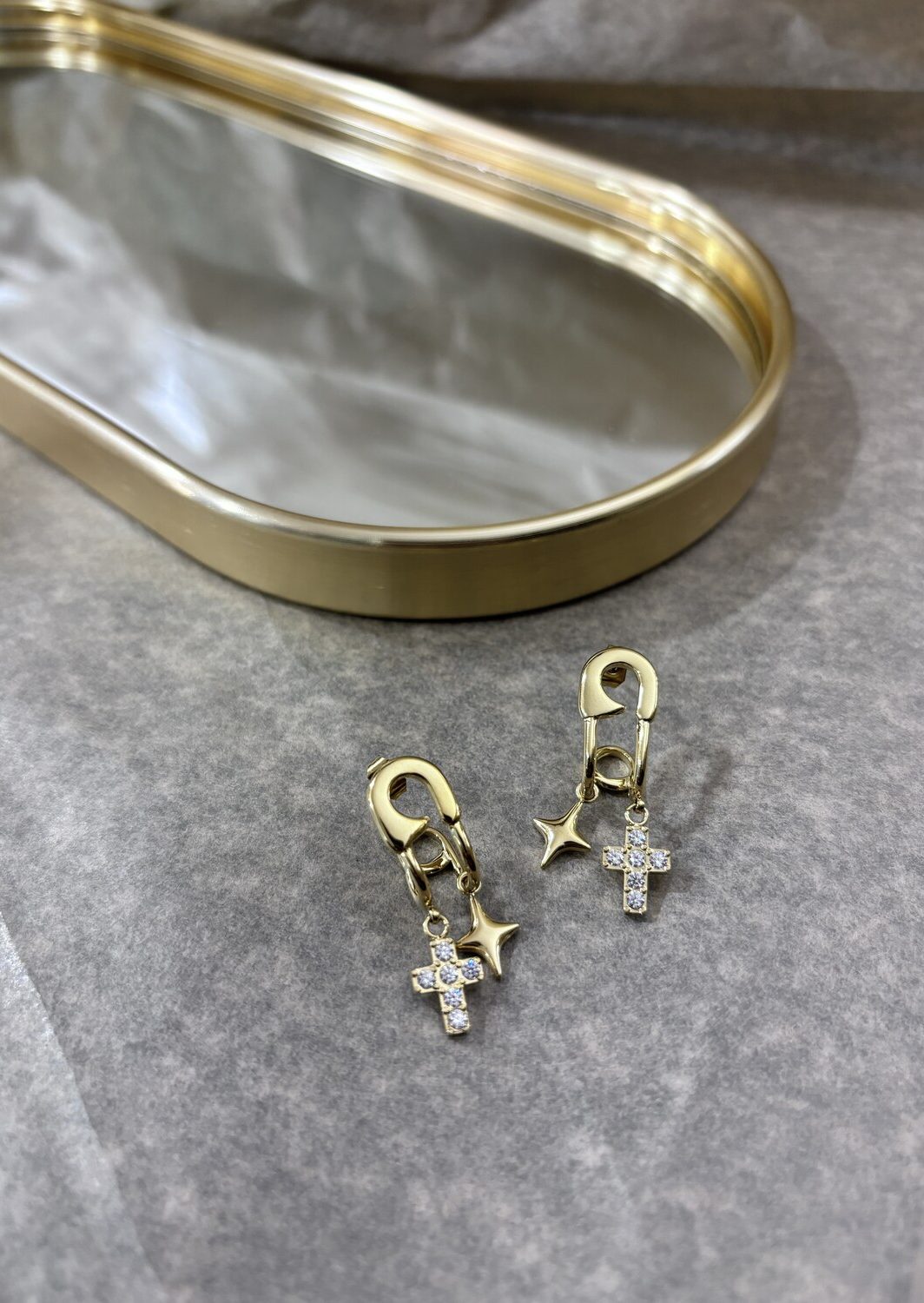 Σκουλαρίκια Σταυρουδάκια Gold